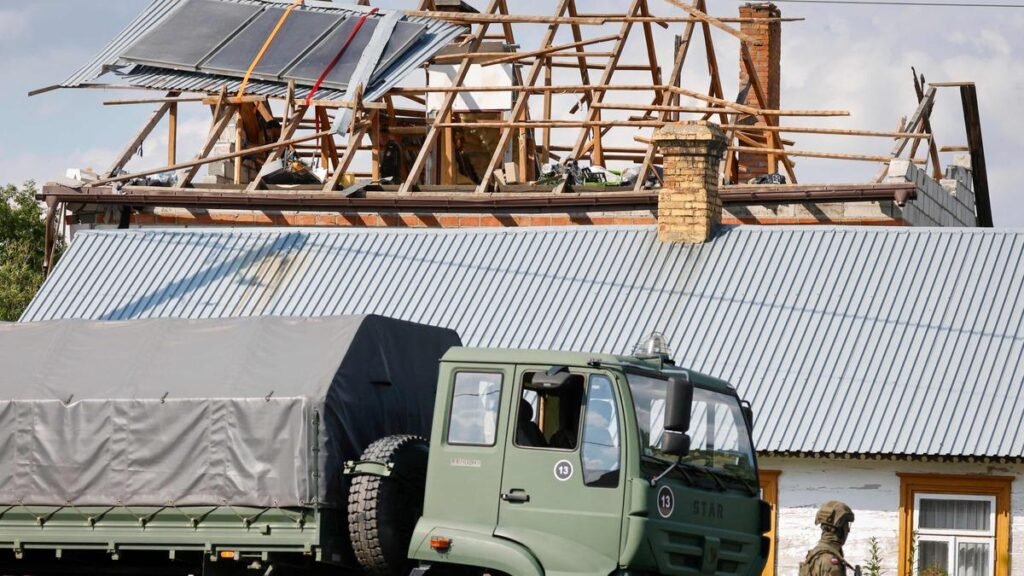 Pasojat e një sulmi rus pranë kufirit Ukrainë–Poloni, më 13 shtator 2026.