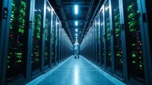 Serverë GPU në një qendër të dhënash për inteligjencë artificiale